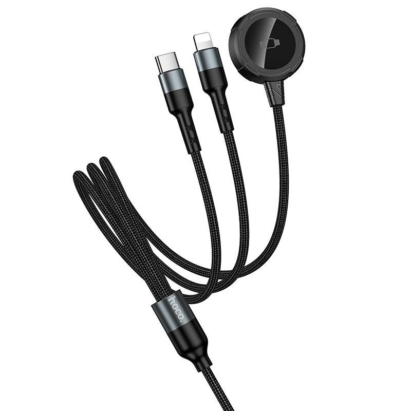 HOCO CW46 3-in-1 Charging Cable USB-C to USB-C, Lightning & Micro USB Fast Charging Cable