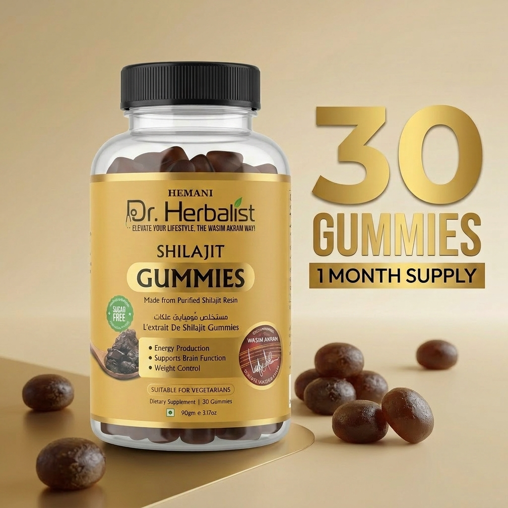 Hemani Dr Herbalist Shilajit Gummies 30 Count | Sugar-Free Himalayan Shilajit Wellness Gummies