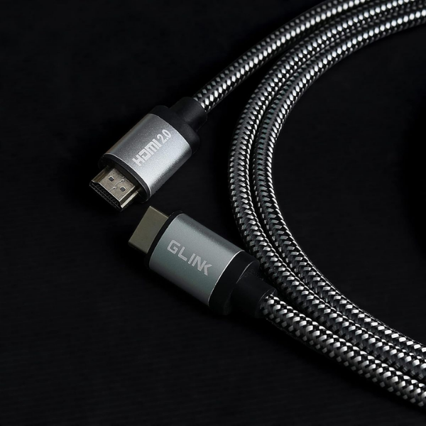 GLINK GL-201 HDMI 2.0 Cable | Ultra High Speed 4K 60Hz HDMI to HDMI Braided HDTV Cable with 18Gbps & HDR