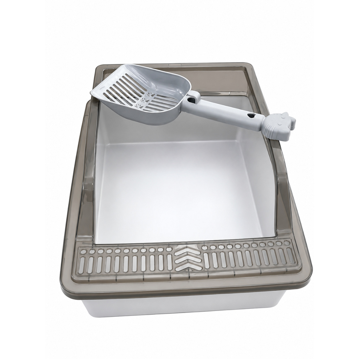 Enclosed Cat Litter Box with Scoop – Covered Kitty Toilet Tray for Cats, White