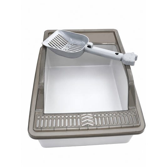 Enclosed Cat Litter Box with Scoop – Covered Kitty Toilet Tray for Cats, White