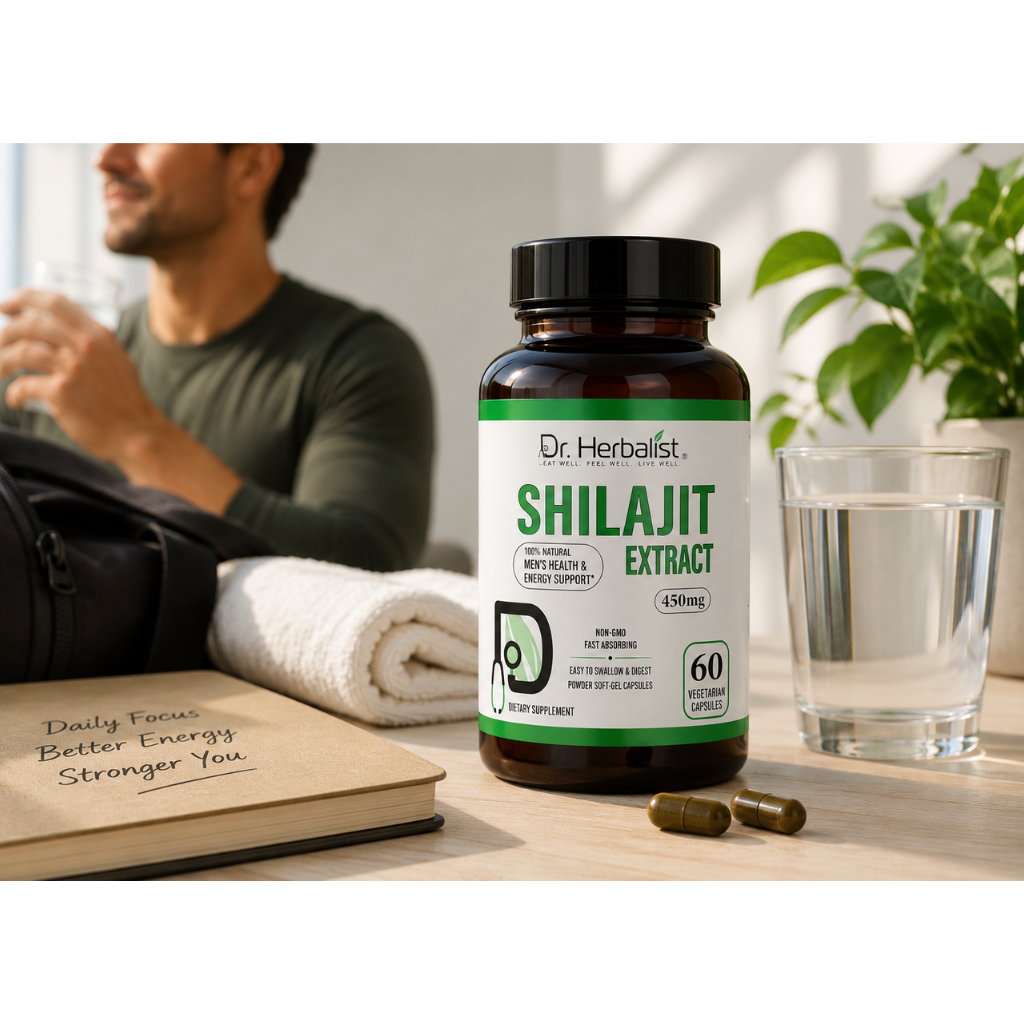 Dr. Herbalist Shilajit Extract 450mg Vegetarian Capsules 60 Count | Natural Shilajit Dietary Supplement