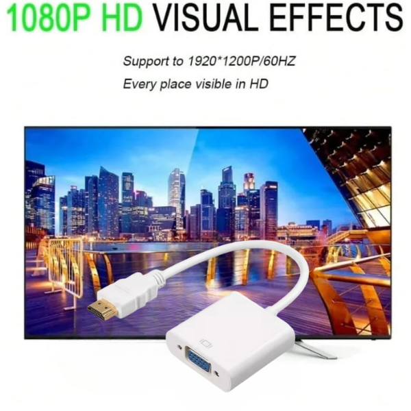 GLINK GL001 HDMI to VGA Adapter | HDMI Male to VGA Female Converter | Full HD 1080P Video Adapter for Monitor, TV & Projector