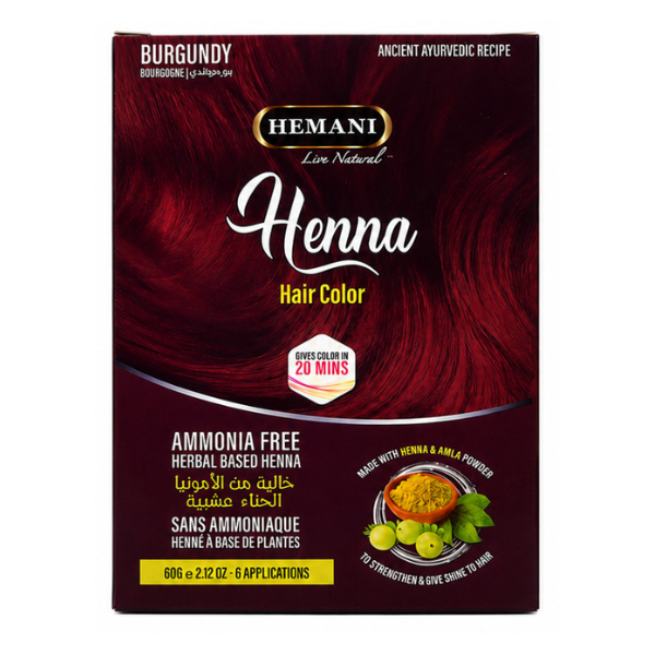 Hemani Black Henna Hair Colour 60g – Ammonia-Free Herbal Hair Dye with Amla