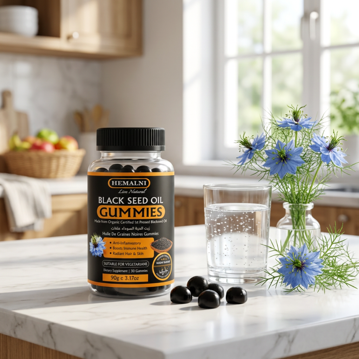 Dr. Herbalist Black Seed Oil Gummies – 30 Gummies, Vegetarian Dietary Supplement