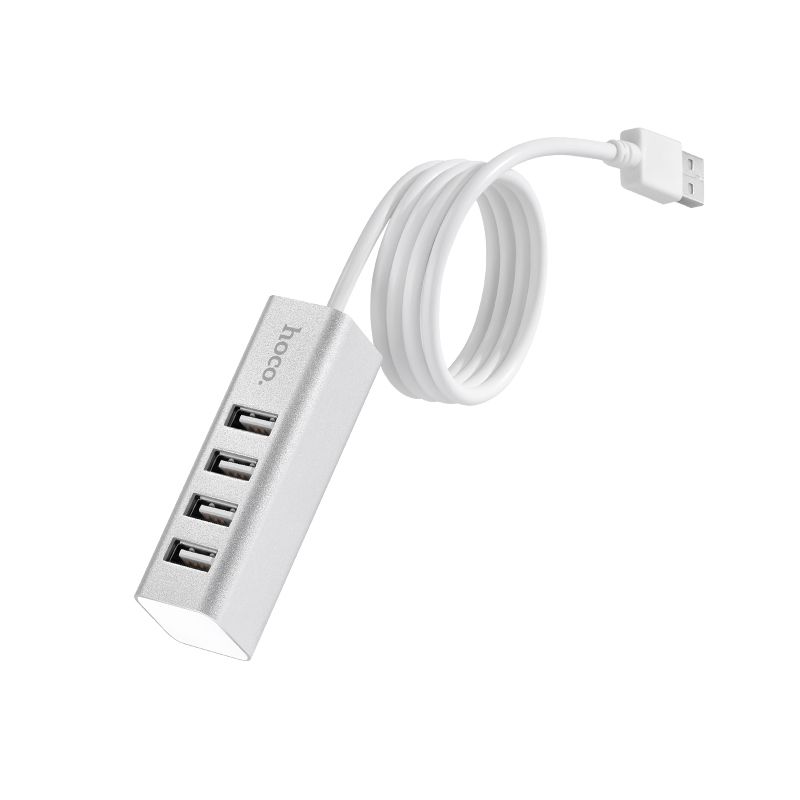 HOCO HB1 4-Port USB 2.0 High-Speed Hub | USB Splitter Adapter for Laptop, PC, Keyboard, Mouse & Flash Drive