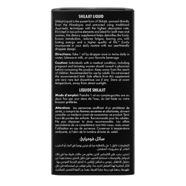 Dr. Herbalist Pure Himalayan Shilajit Liquid Dietary Supplement 30ml