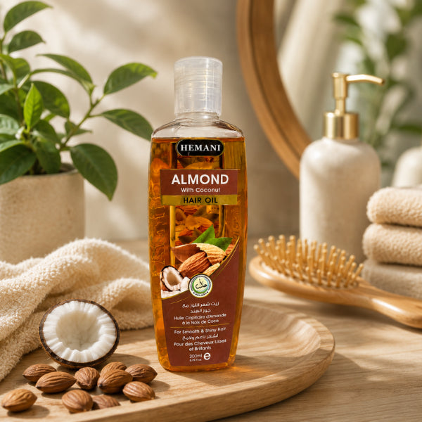 Hemani Almond with Coconut Hair Oil 200ml | Nourishing Hair Growth & Scalp Care Oil