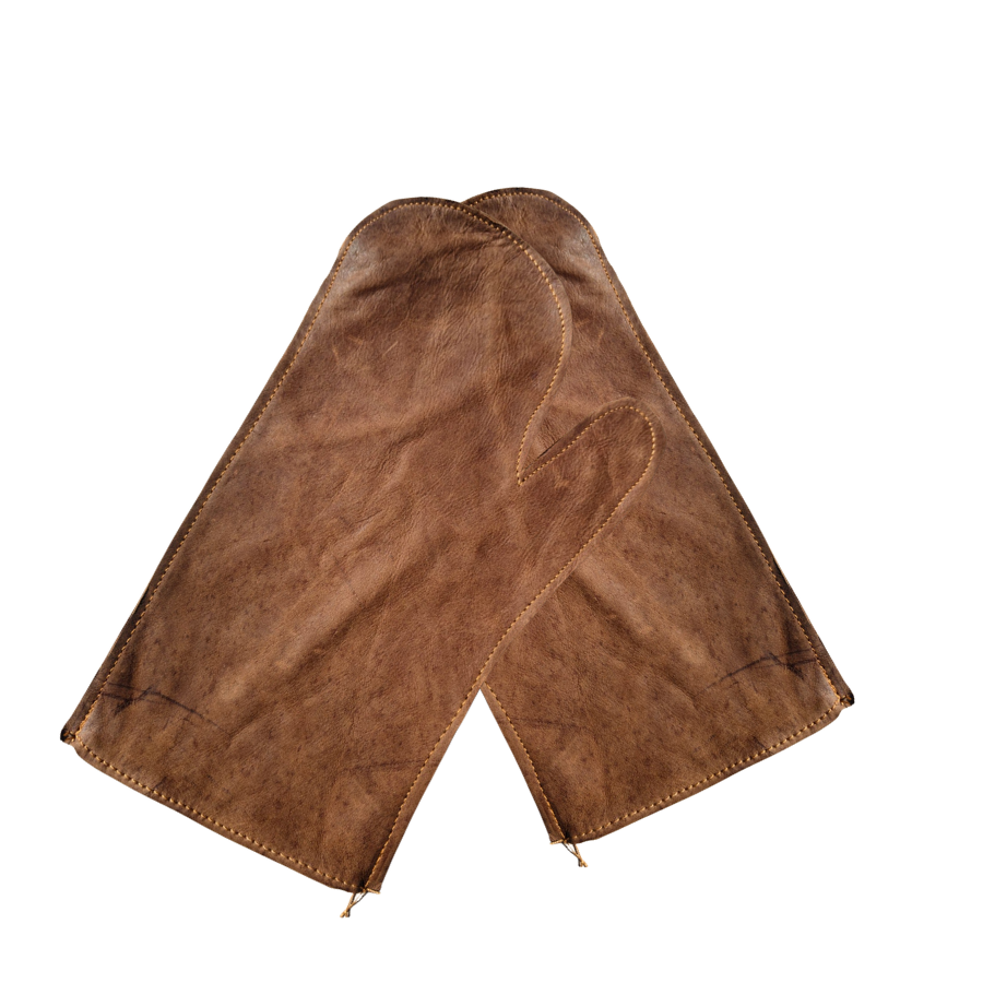 Genuine Leather BBQ & Oven Gloves Heat Resistant | Braai, Grill, Fireplace & Baking Mitts - 1 Pair