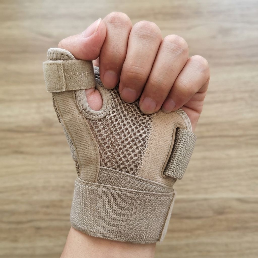 Adjustable Thumb & Wrist Support Brace with Breathable Fabric & Strap