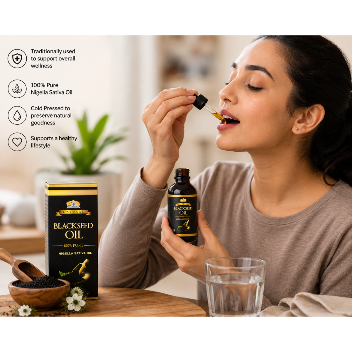 Natural Black Seed Oil 60ml Pure Nigella Sativa Oil 100%