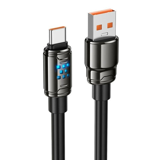 HOCO U143 USB-A to USB-C 5A Fast Charging Cable 1.2M | High-Speed Data Sync Cable – Black