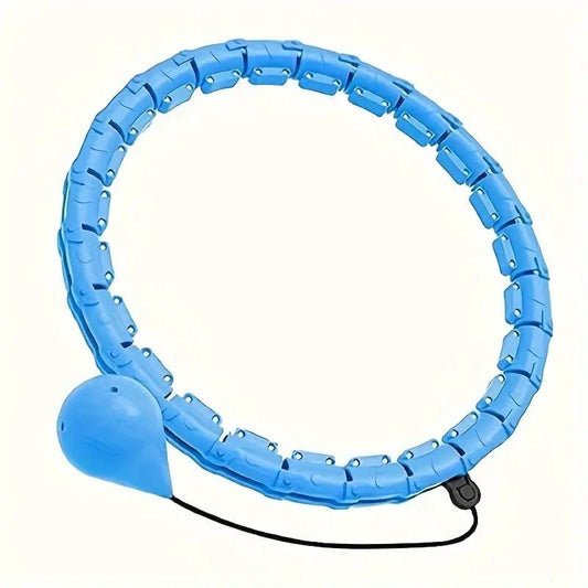 24 Knots Smart Weighted Hula Hoop for Adults – Adjustable Detachable Fitness Hoop for Waist Exercise & Home Workout – Blue