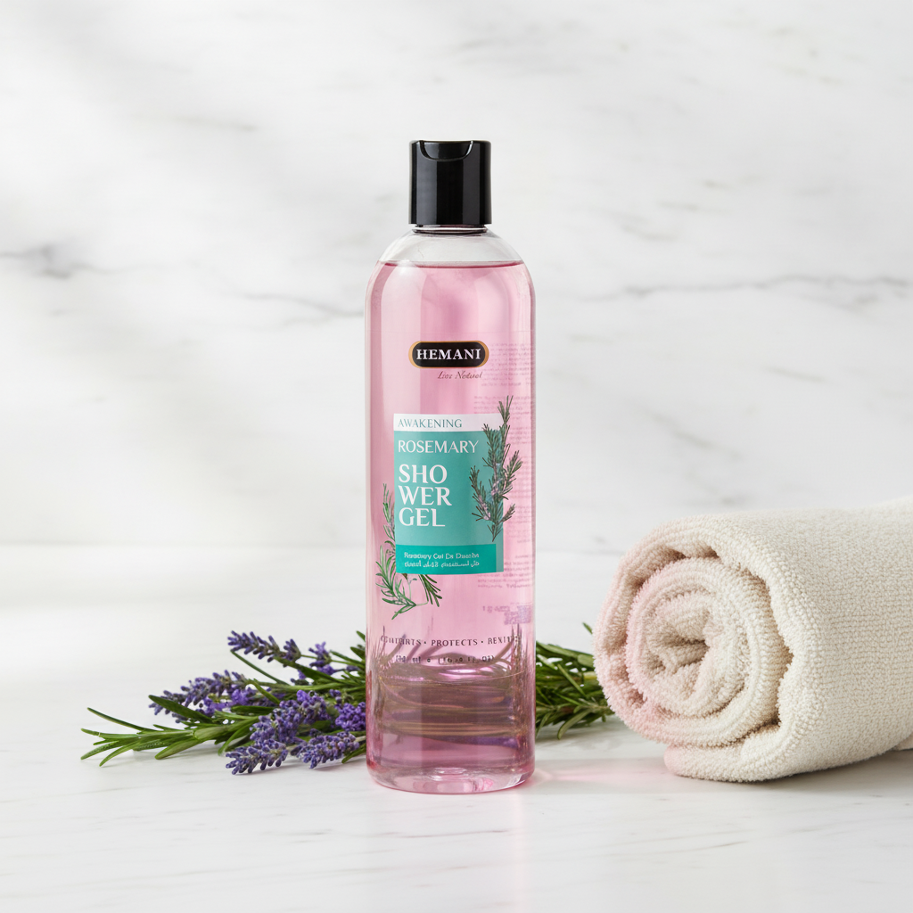 Hemani Rosemary Shower Gel 500ml – Awakening Body Wash for All Skin Types