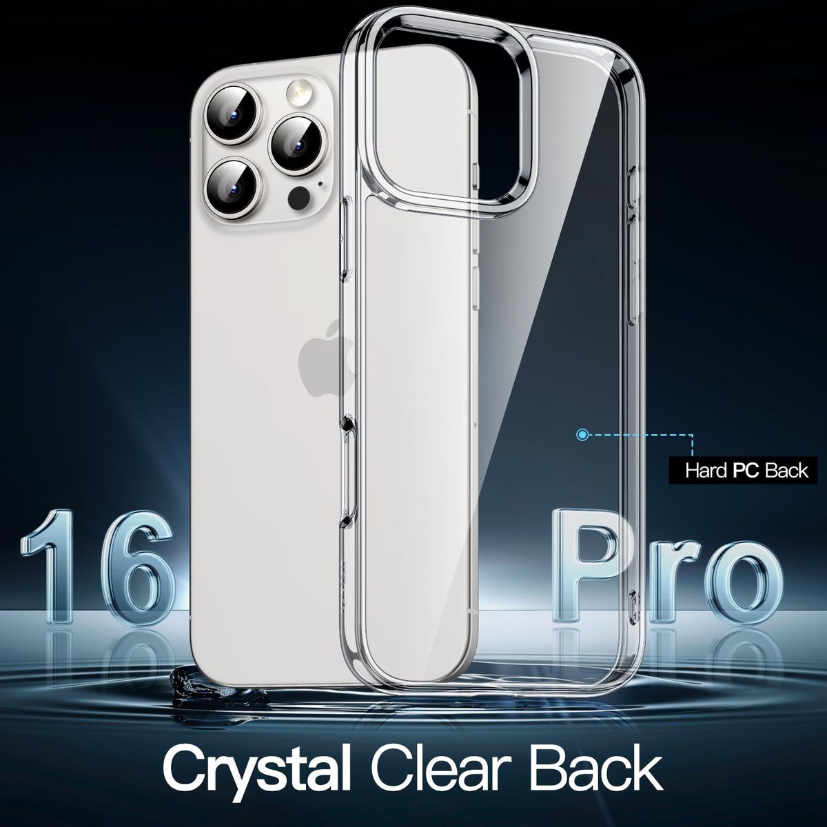 Crystal Clear Shockproof Case for iPhone 16 Pro | Anti-Scratch Transparent TPU Protective Cover with Air Cushion Corners