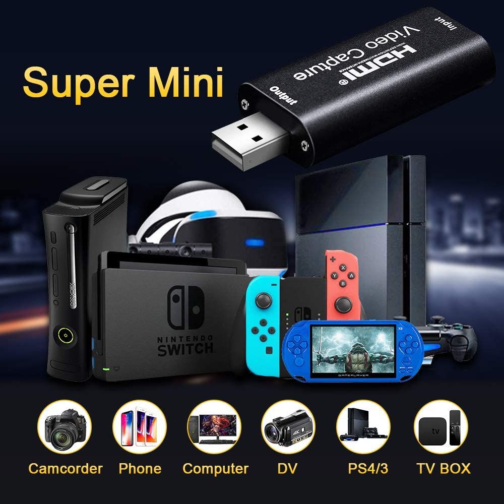 HDMI Video Capture USB 2.0 Adapter | HDMI to USB Video Capture Card for Live Streaming & Recording