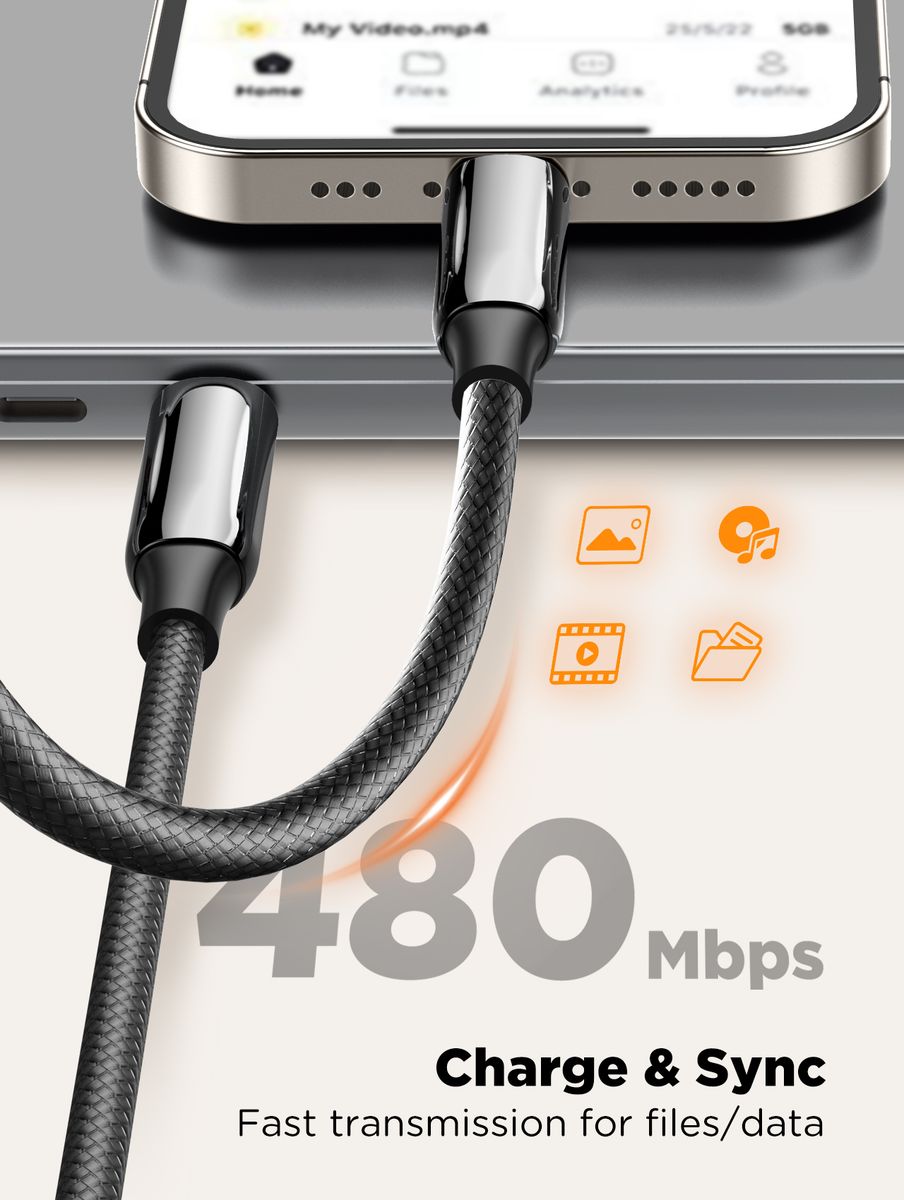 LDNIO LC921C 240W USB-C to USB-C Fast Charging Cable | PD 3.1 Type-C Data Cable 1M for MacBook, iPhone 15/16 & Android