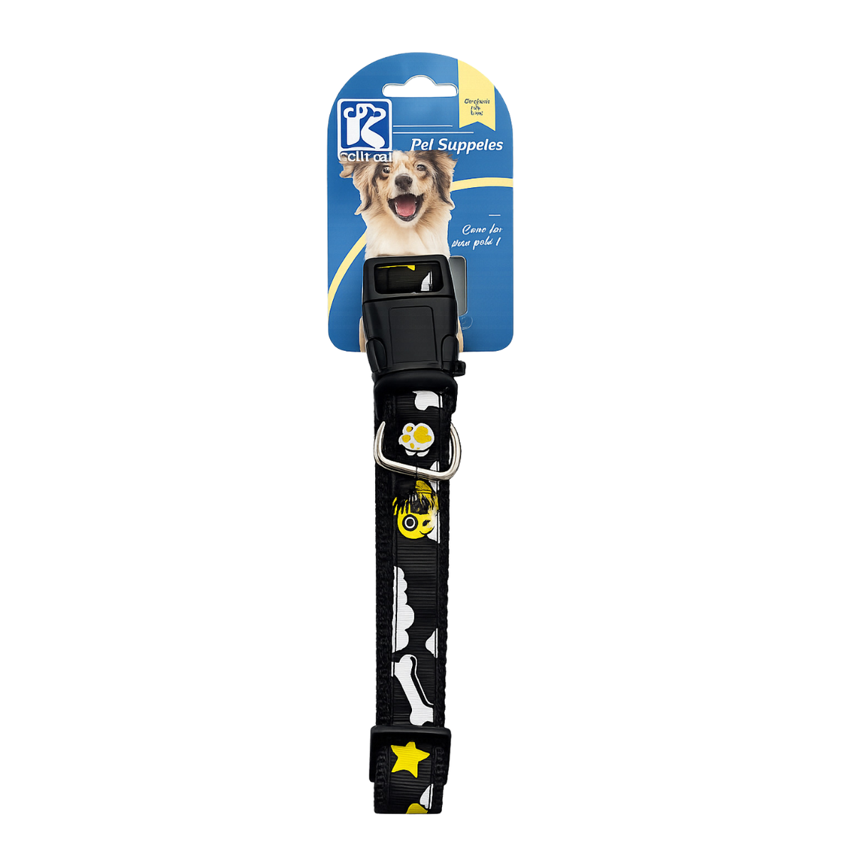 Adjustable Dog Collar 2.5cm Wide with Quick-Release Buckle & Metal D-Ring – Comfortable Puppy & Dog Collar