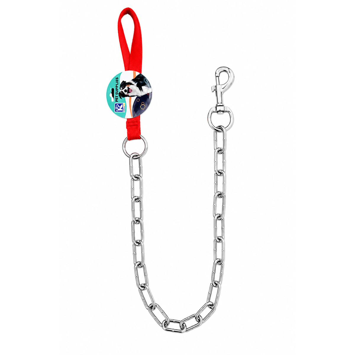 Heavy-Duty Chain Dog Leash with Comfort Handle – Metal Chain Lead with Snap Hook for Dogs