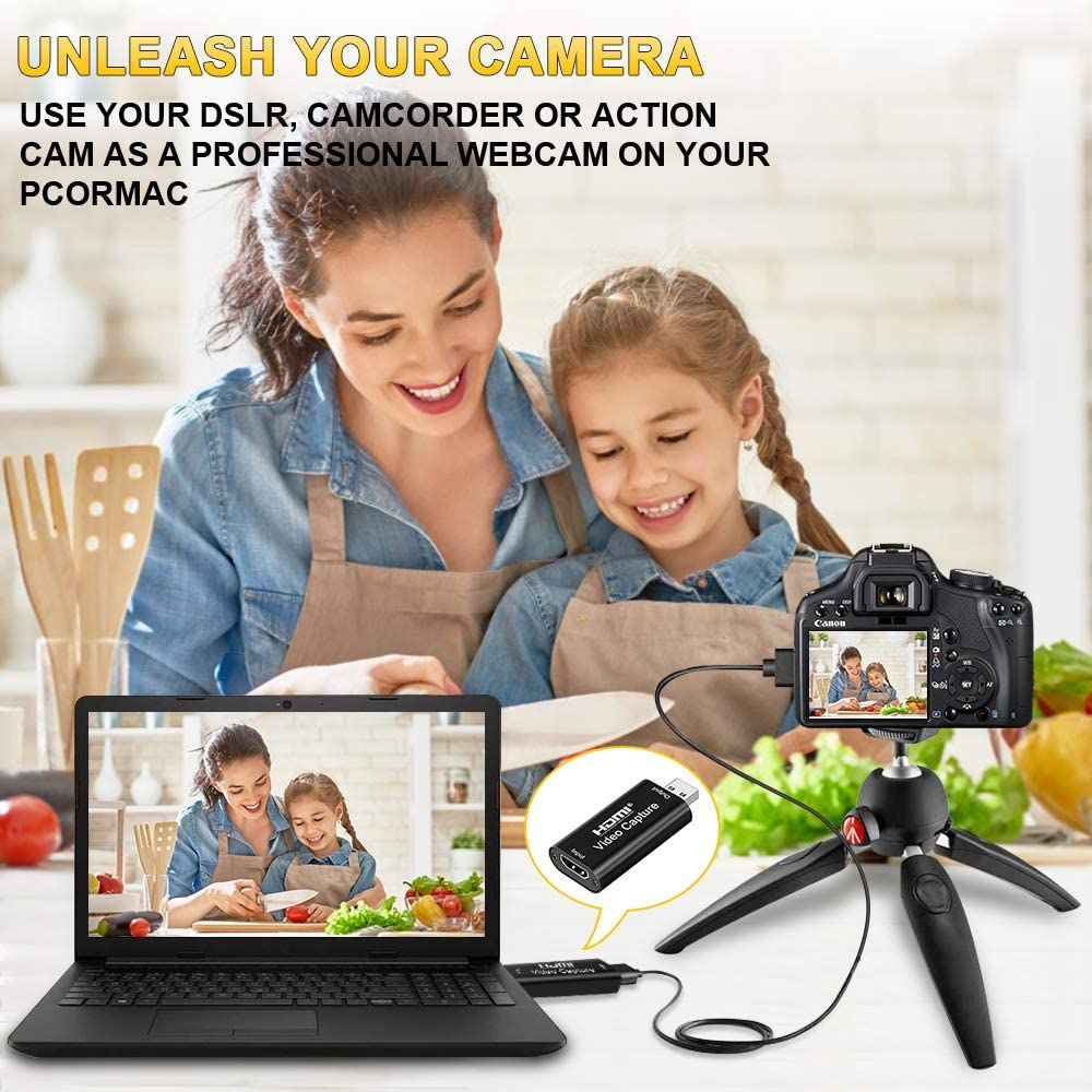 HDMI Video Capture USB 2.0 Adapter | HDMI to USB Video Capture Card for Live Streaming & Recording