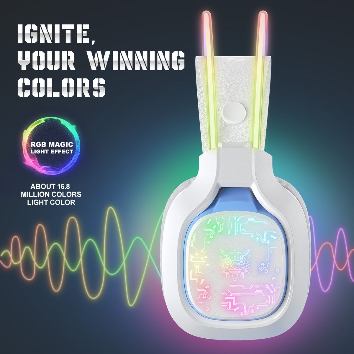 ONIKUMA X22 RGB Wired Gaming Headset with Microphone, 50mm Drivers, USB + 3.5mm