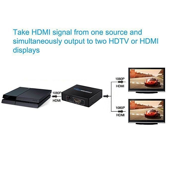 HDMI Splitter 1x2 4K Ultra HD | 1 Input 2 Output HDMI Signal Splitter | Supports 3D & Full HD 1080P