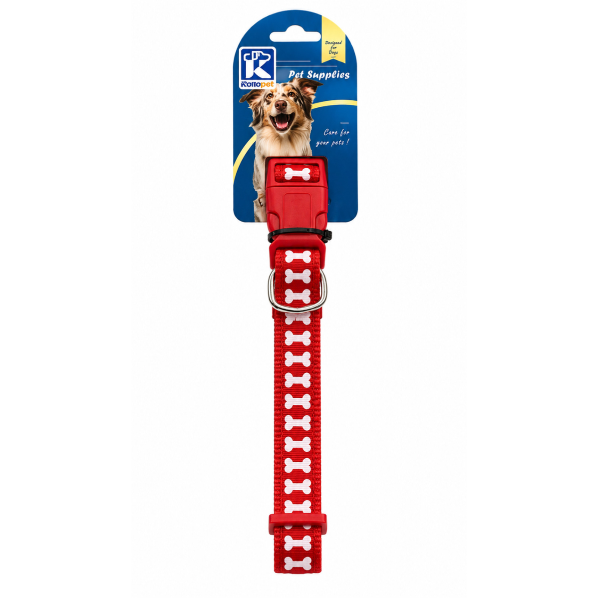 Adjustable Dog Collar 2.5cm Wide with Quick-Release Buckle & Metal D-Ring – Comfortable Puppy & Dog Collar