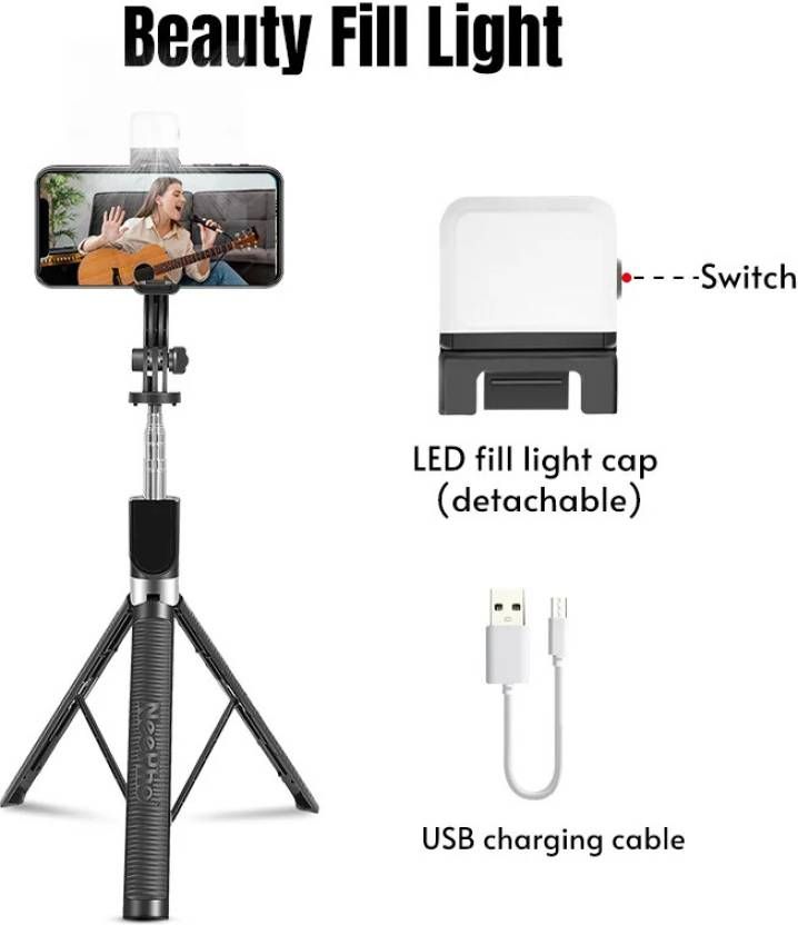 P170S Bluetooth Selfie Stick Tripod with Wireless Remote | Extendable Phone Tripod Stand for iPhone & Android