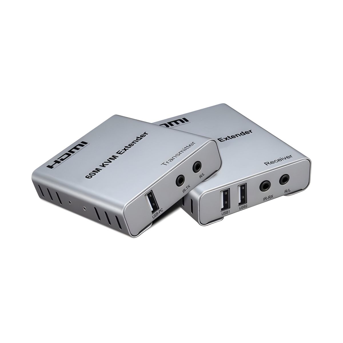 60M HDMI KVM Extender over CAT5e/CAT6 LAN | 1080P HDMI Extender with USB, IR & Audio Support