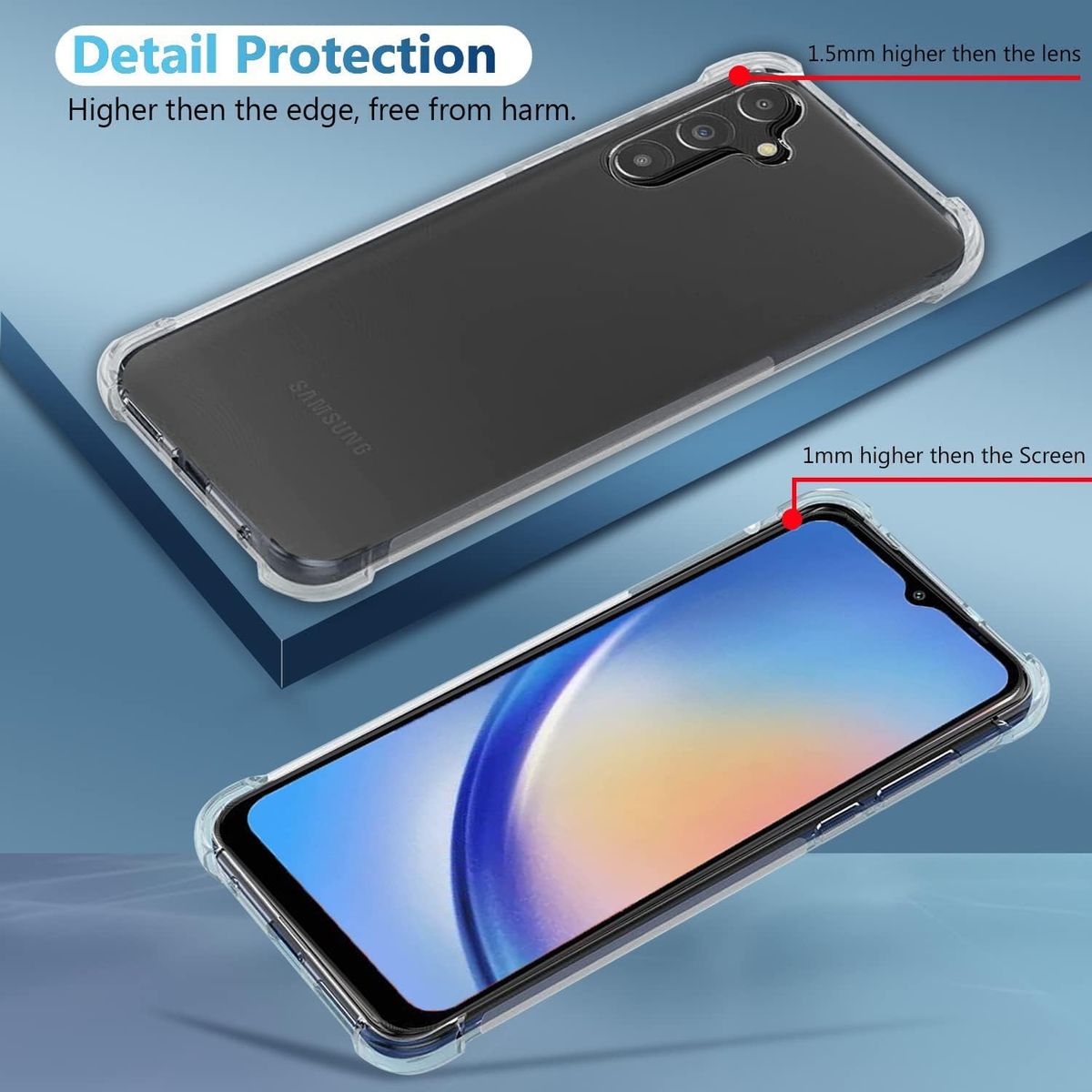 Samsung Galaxy A54 5G Premium Shockproof Clear Case | Anti-Yellow Transparent TPU Protective Back Cover with Air Cushion Corners