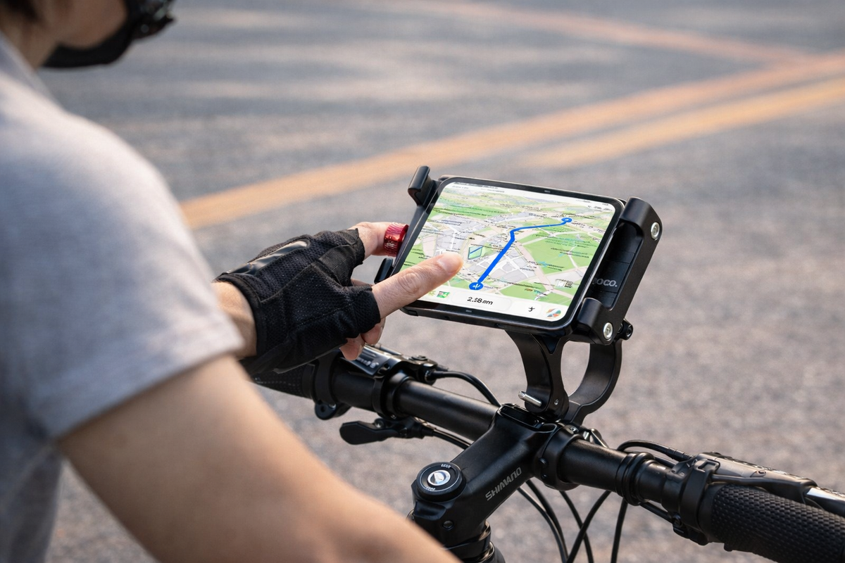 HOCO DCA4 Aluminum Bike Phone Holder | Universal Motorcycle & Bicycle Handlebar Mount for 4.7-7 Inch Smartphones