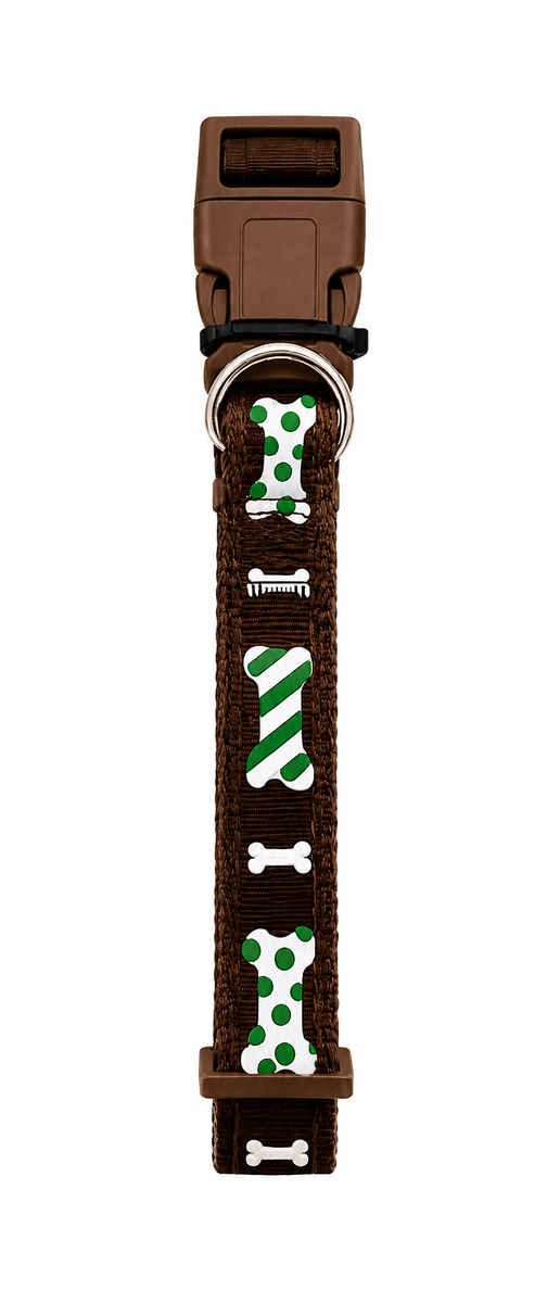 Adjustable Dog Collar 2.5cm Wide with Quick-Release Buckle & Metal D-Ring – Comfortable Puppy & Dog Collar