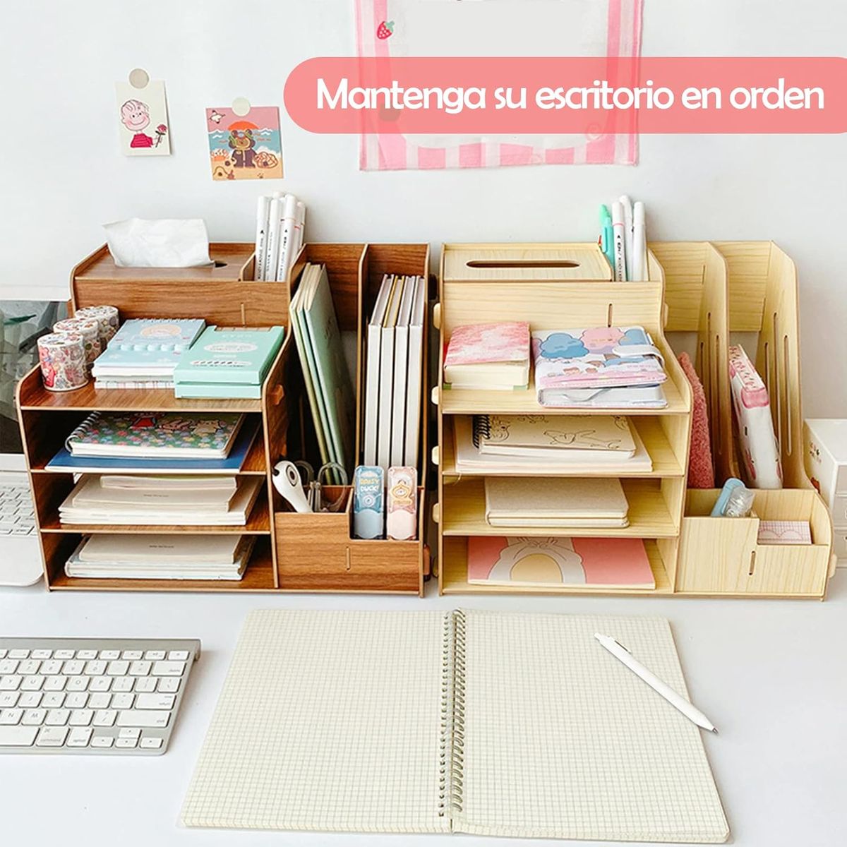 Multipurpose Wooden Desk Organizer & File Document Holder – Office, School & Home Storage Rack