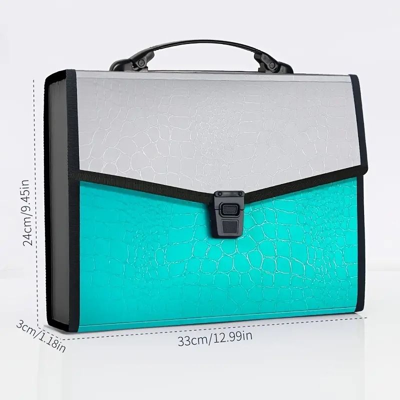 Portable A4 Expanding Document Folder with Handle & Lock | 13 Pocket Accordion File Organizer