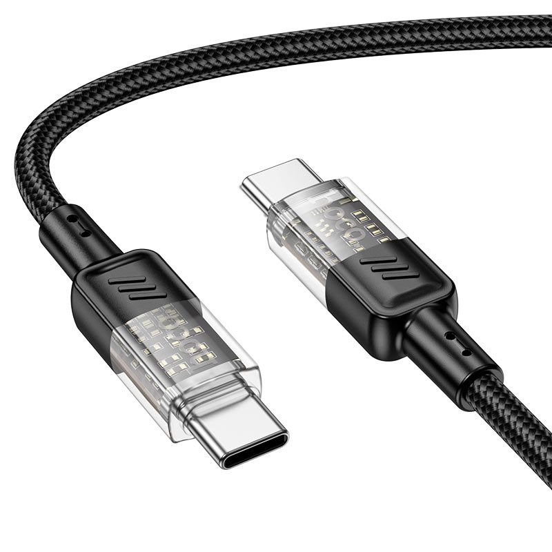HOCO U129 Spirit USB-C to USB-C 60W PD Fast Charging Cable 1.2M | Braided Charging & Data Sync Cable