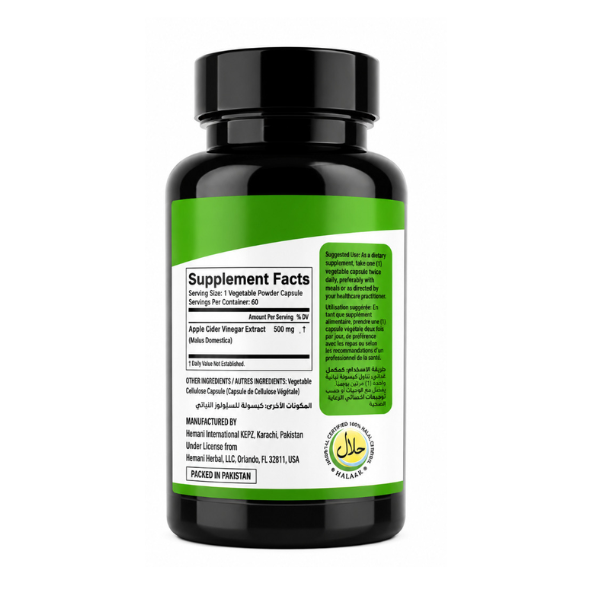 Dr. Herbalist Apple Cider Vinegar Extract 500mg – 60 Vegetarian Capsules