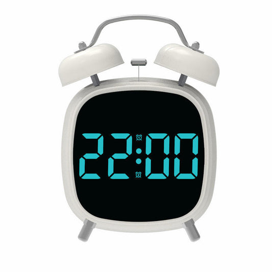 Digital Double Bell Alarm Clock with LED Display & Light-Up Table Clock – Bedside Desk Clock