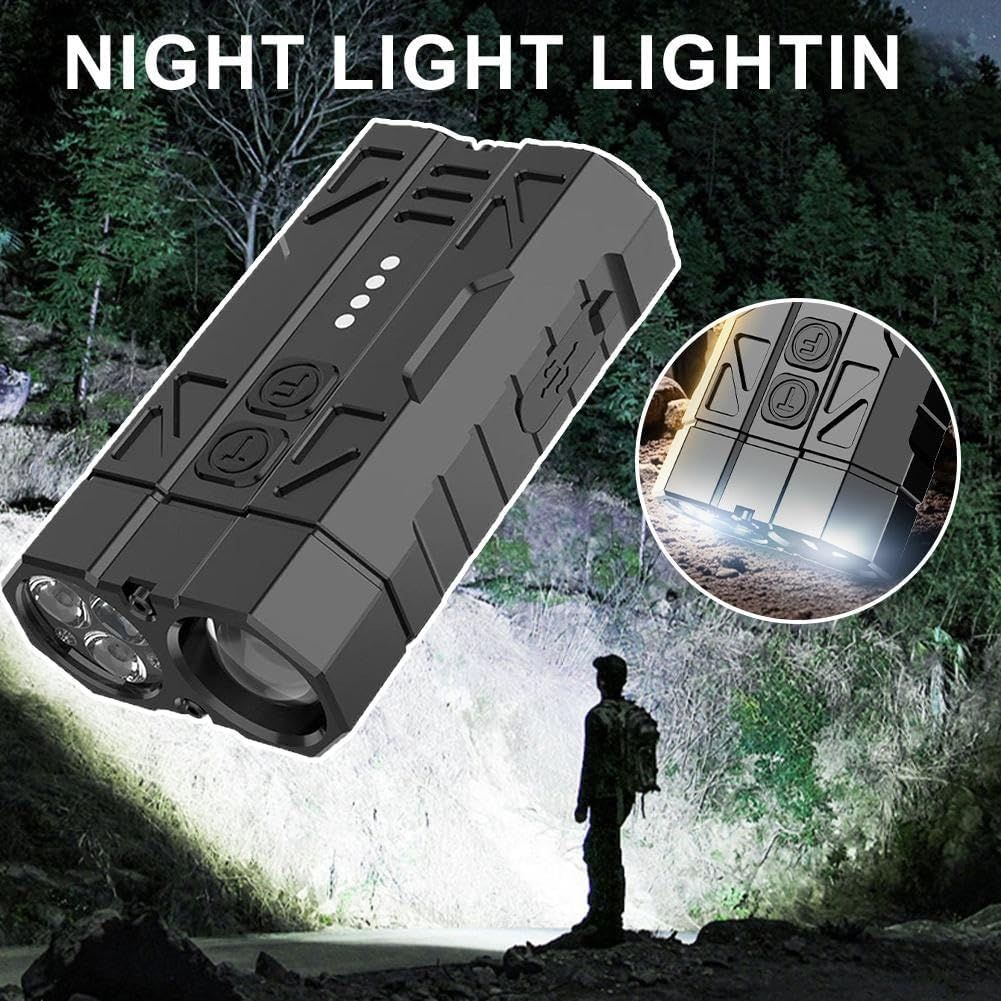 Rechargeable Dual LED Flashlight Pocket Torch – Portable Camping, Hiking & Emergency Light
