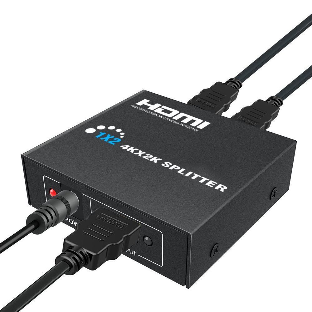 HDMI Splitter 1 Input 2 Output 4K Ultra HD | HDMI 1x2 Splitter Adapter for HDTV, TV, Monitor, Projector & PC