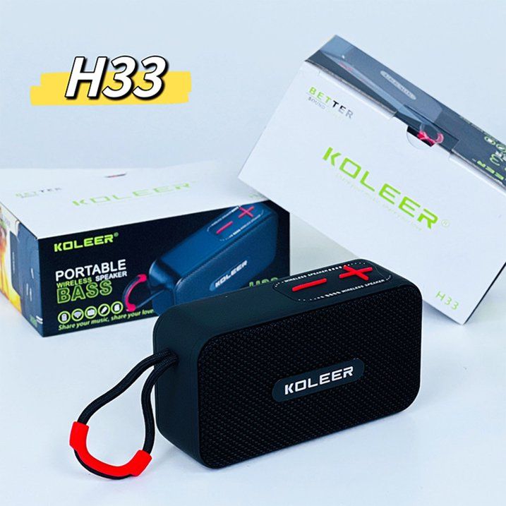 Koleer H33 Portable Bluetooth Speaker | Wireless Outdoor Speaker with AUX, TF Card, FM Radio & Deep Bass