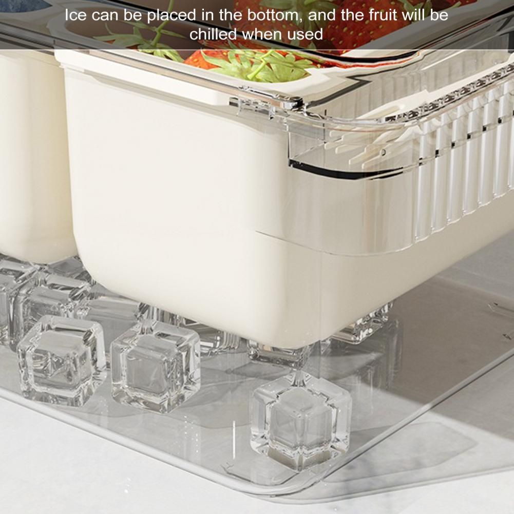 5 Grid Food Storage Container with Lid & Serving Tongs | Multi-Section Fruit, Snack & Dry Food Organizer Box