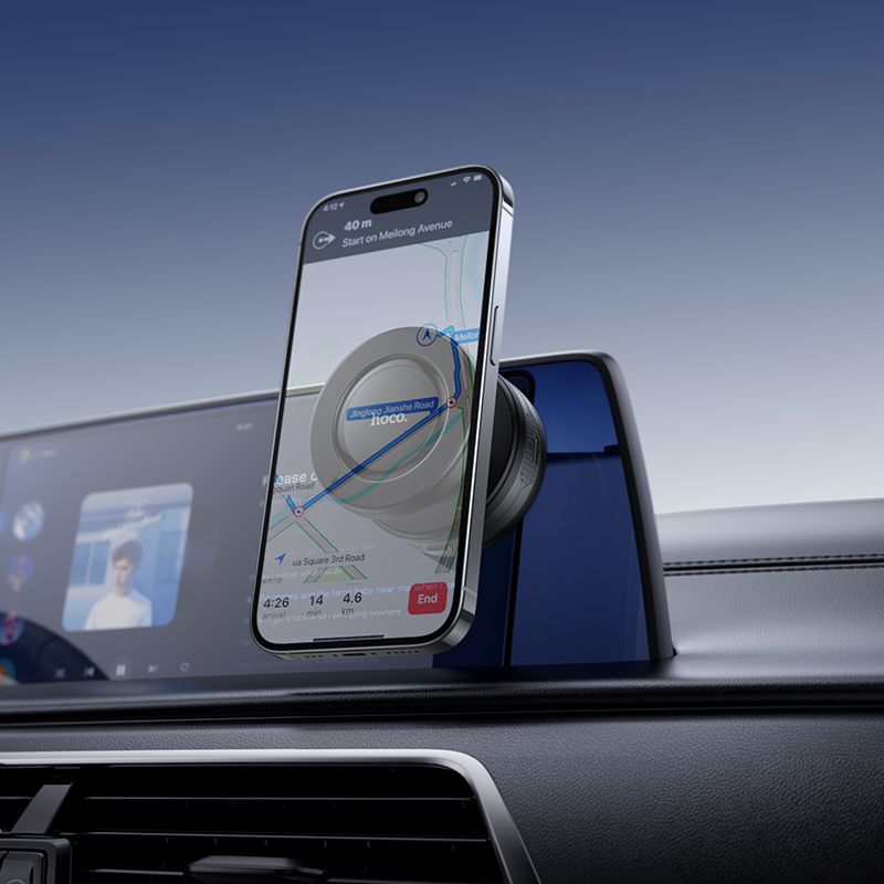 HOCO H87 Dragon Electric Vacuum Magnetic Car Phone Holder – 360° Rotating Suction Cup Mount