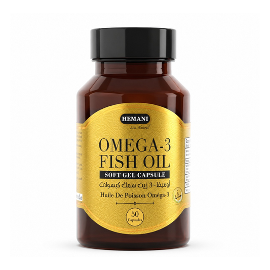 Hemani Omega-3 Fish Oil Soft Gel Capsules 50 Count | Daily Omega-3 Supplement for Heart, Brain & Joint Wellness