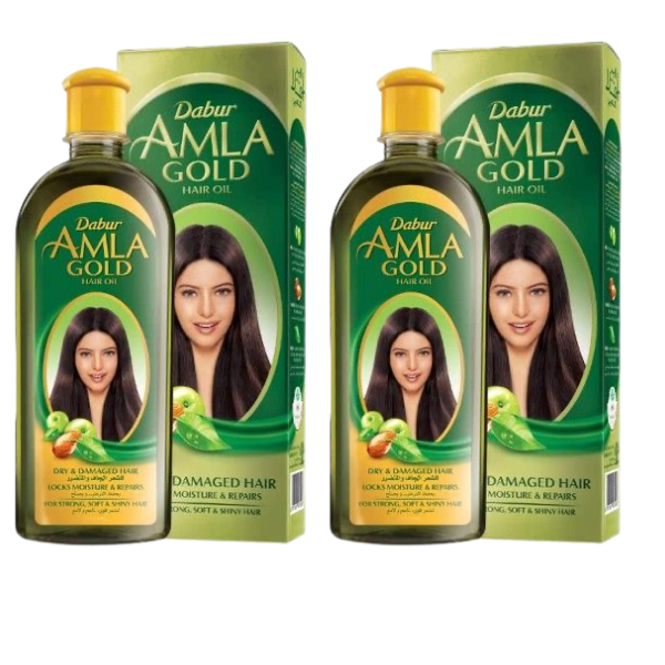 Dabur Amla Gold Hair Oil Set of 2 | Nourishing Hair Oil for Strong, Long & Shiny Hair | Damage Repair & Moisture Care