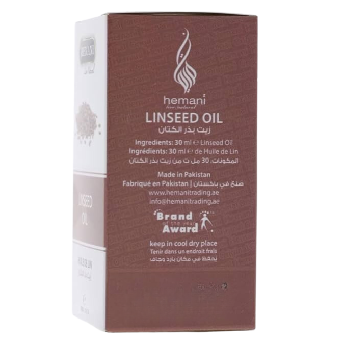 Hemani Linseed Oil 30ml | Natural Flaxseed Oil for Hair, Skin & Massage Care