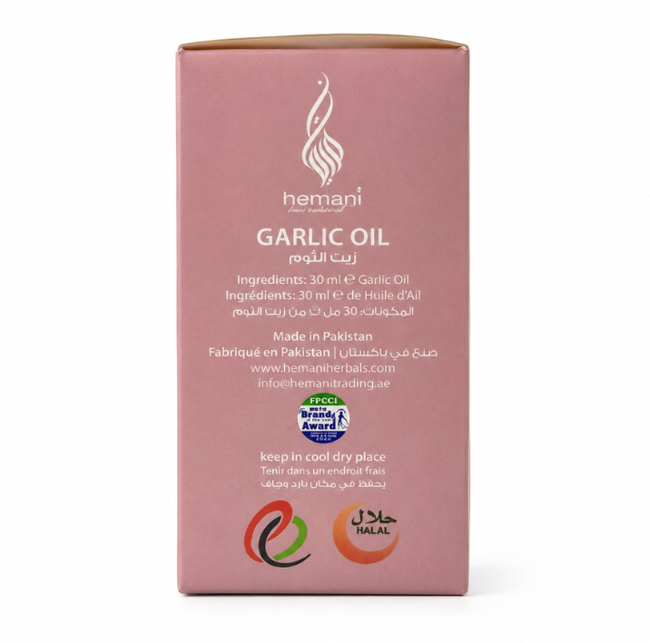 Hemani Garlic Oil 30ml - 100% Pure Natural Garlic Oil for Hair, Scalp & Skin Care