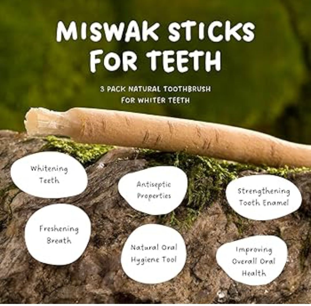 Al Khair Miswak Natural Toothbrush 8 Inch | Premium Arak Miswak Stick | Herbal Dental Care Stick