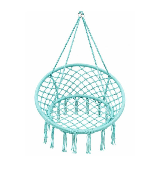 Cotton Rope Hanging Swing Chair for Adults & Kids – Macrame Hammock Swing for Garden, Balcony & Indoor Use