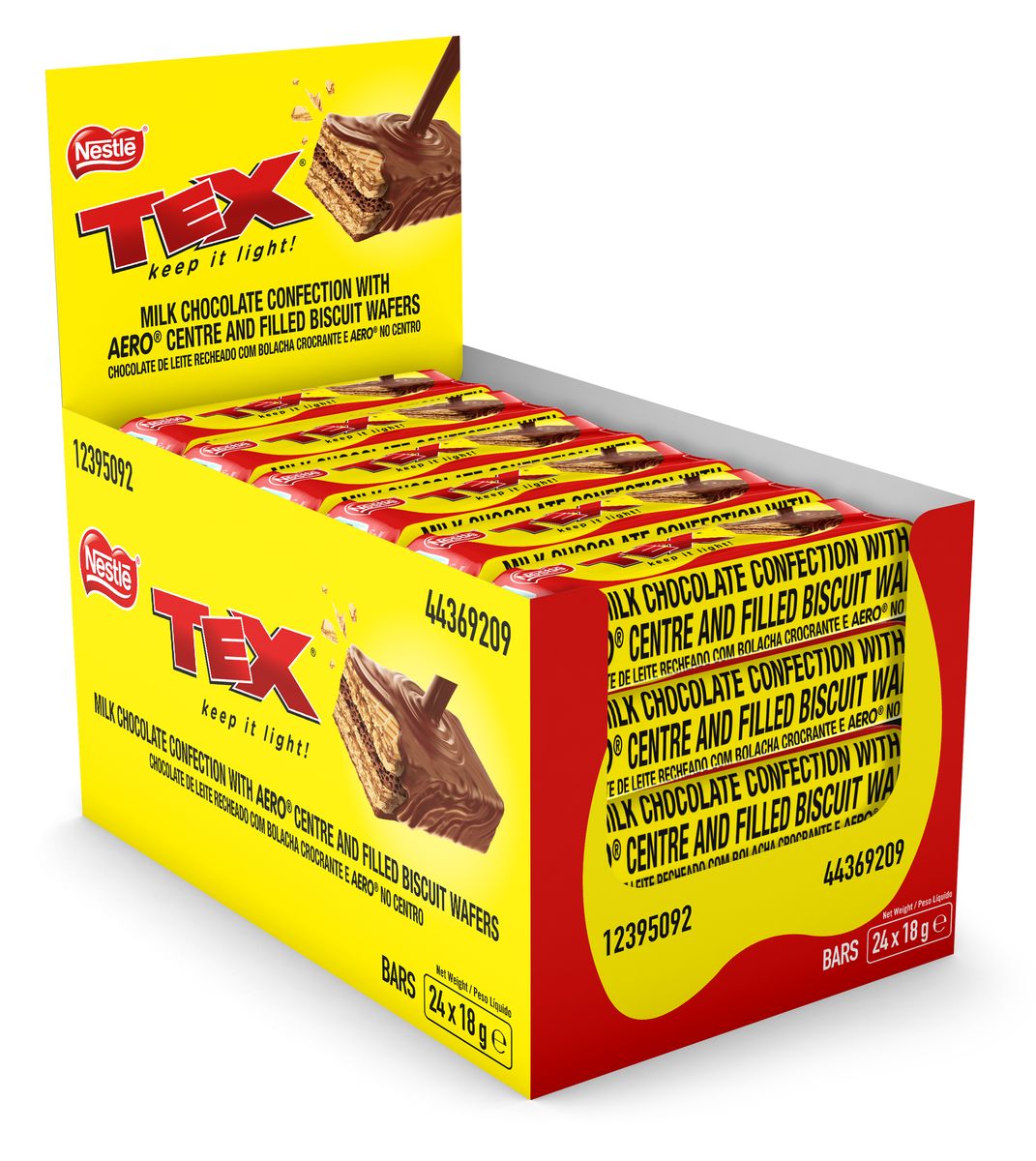 Nestle TEX Mini Chocolate Bars 24 x 18g Display Box | Crispy Wafer Chocolate