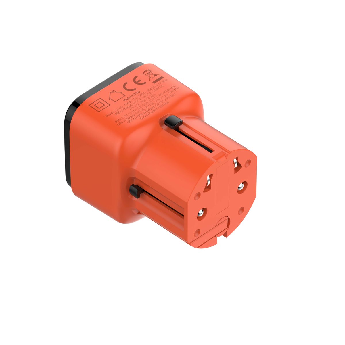 LDNIO Q2420 45W Universal Travel Fast Charger with USB-C & USB-A | EU/US/UK/AU Plug + USB to USB-C Cable (1M)